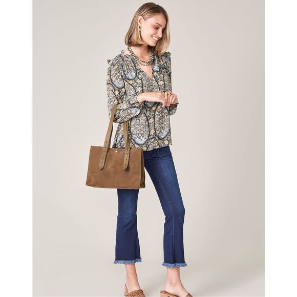 Spartina Aisley Blouse Jones Hundred Paisley Size M Green $148.00 - Picture 3 of 6